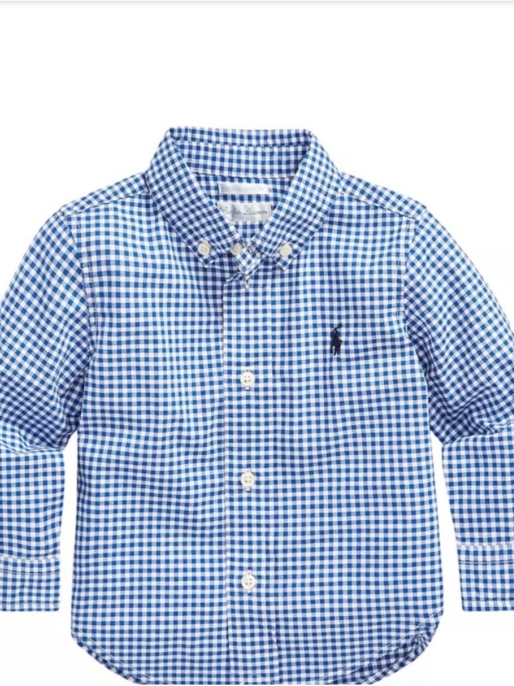 💙Polo by Ralph Lauren💙 Boys' Blue Gingham Button-Down Shirt 6 Month